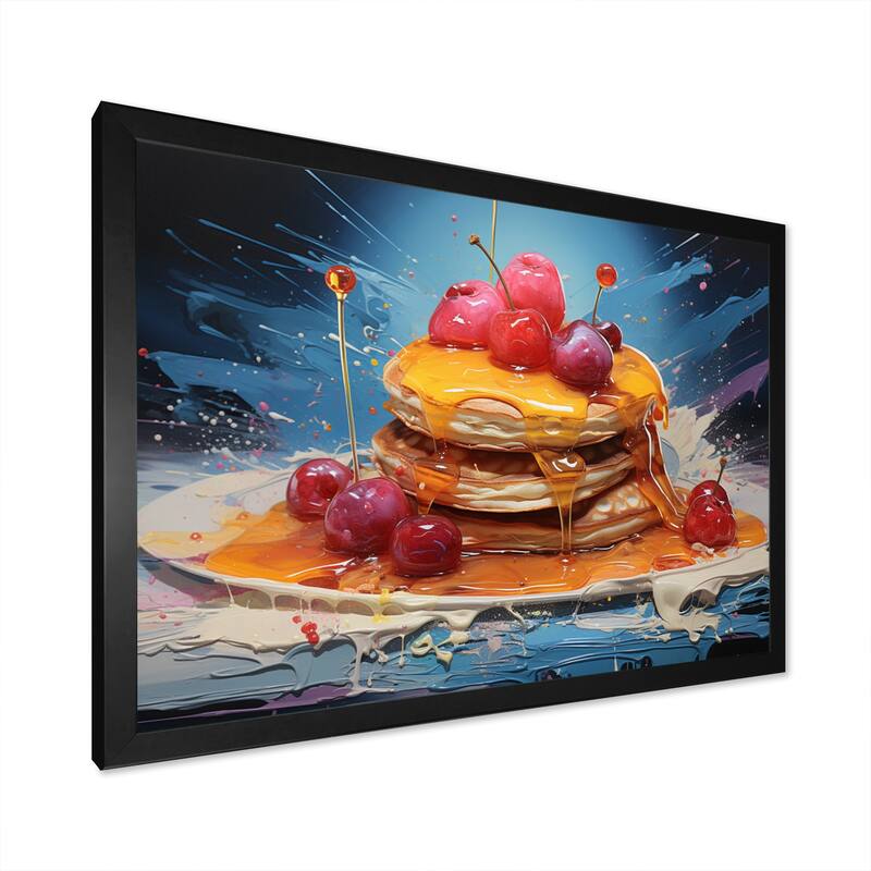Designart "Pancake Breakfast Popart I" Food & Beverage Framed Canvas